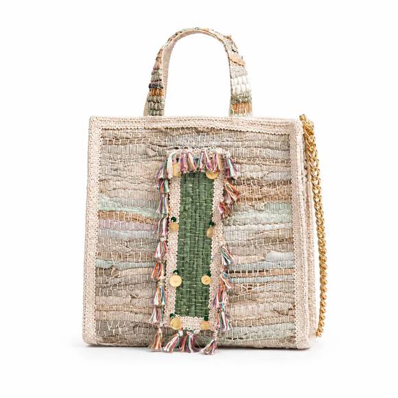 ELEKTRA'S WORKSHOP Handbags - NEW ELEKTRA'S WORKSHOP women's mini crossbody tassel bag in green